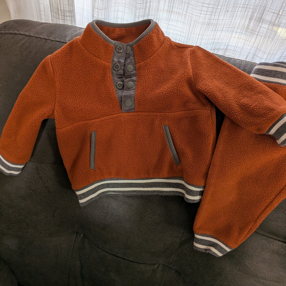 Cozy Kids' Orange Fleece Jacket